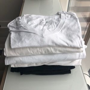 Mens Black and White Undershirts - Bundle of 10